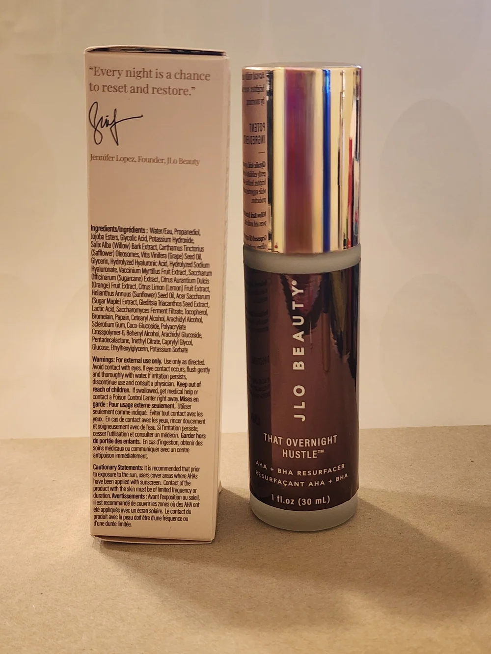 JLO Beauty That Overnight Hustle AHA + BHA Resurfacer — Brown Primer